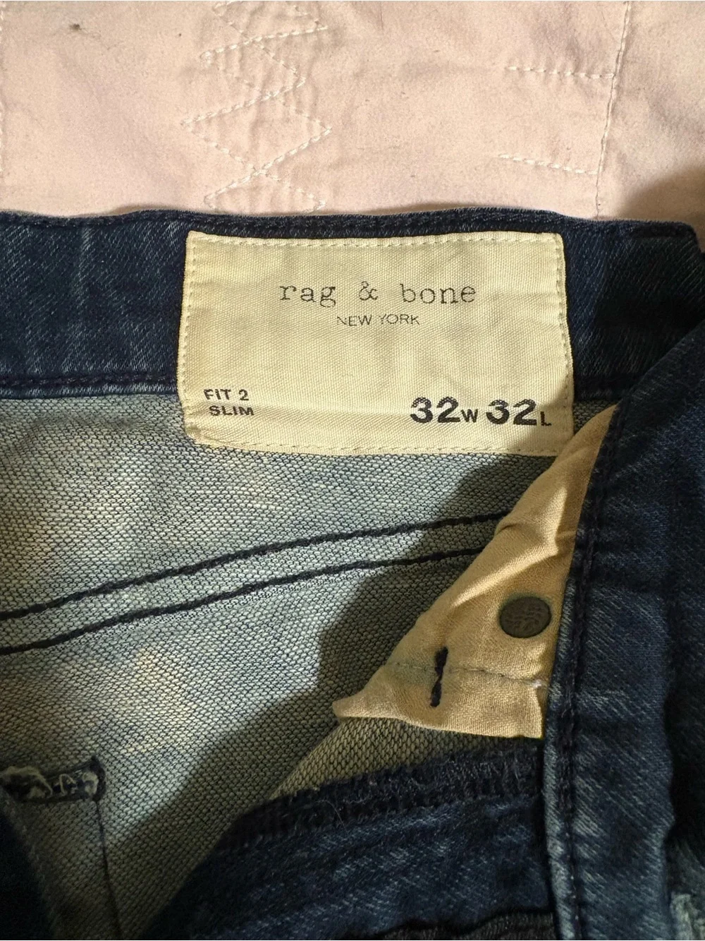 rag & bone Slim Straight Dark Wash Jeans
